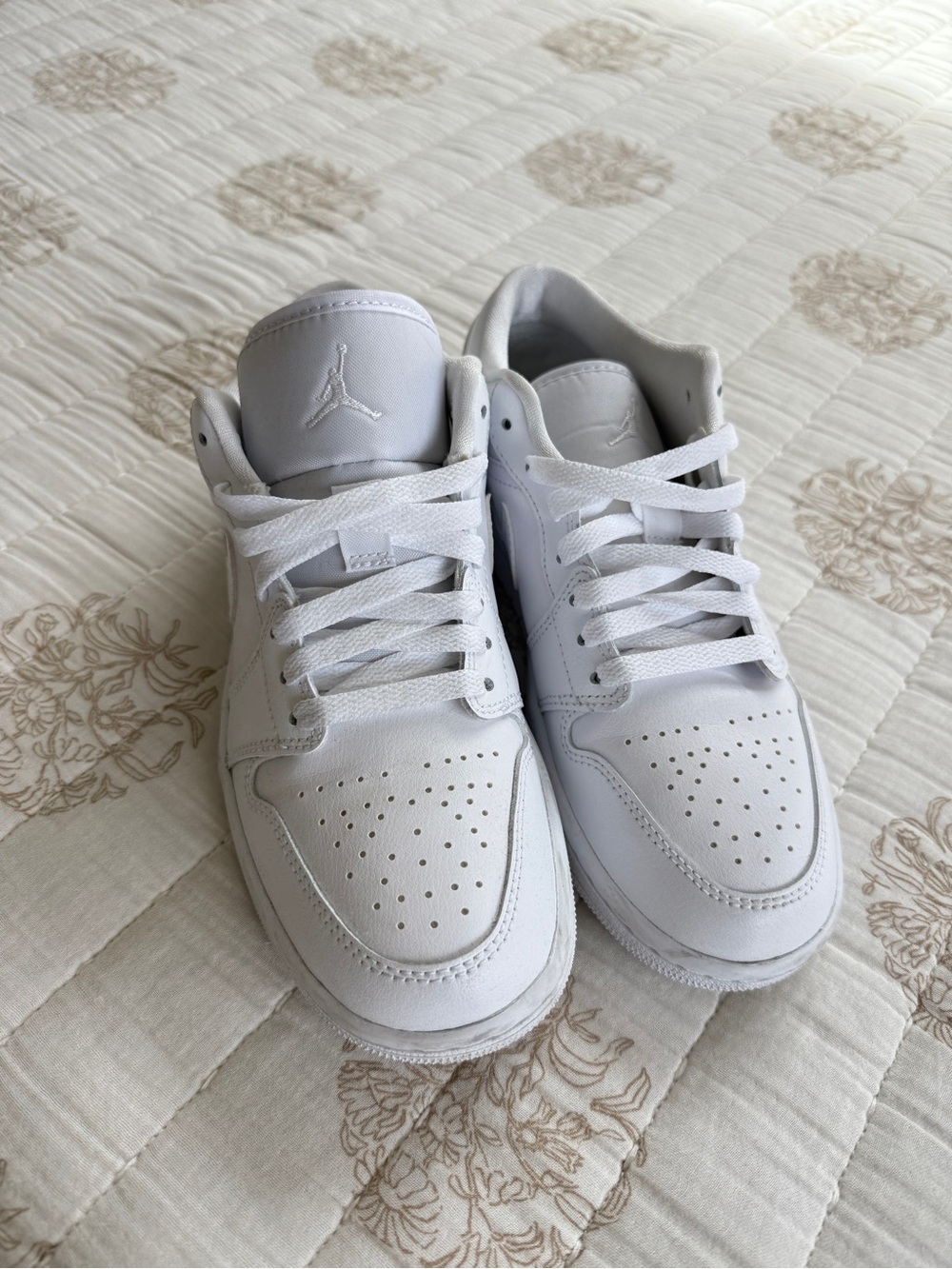 Jordan White Leather Low-Top Sneakers